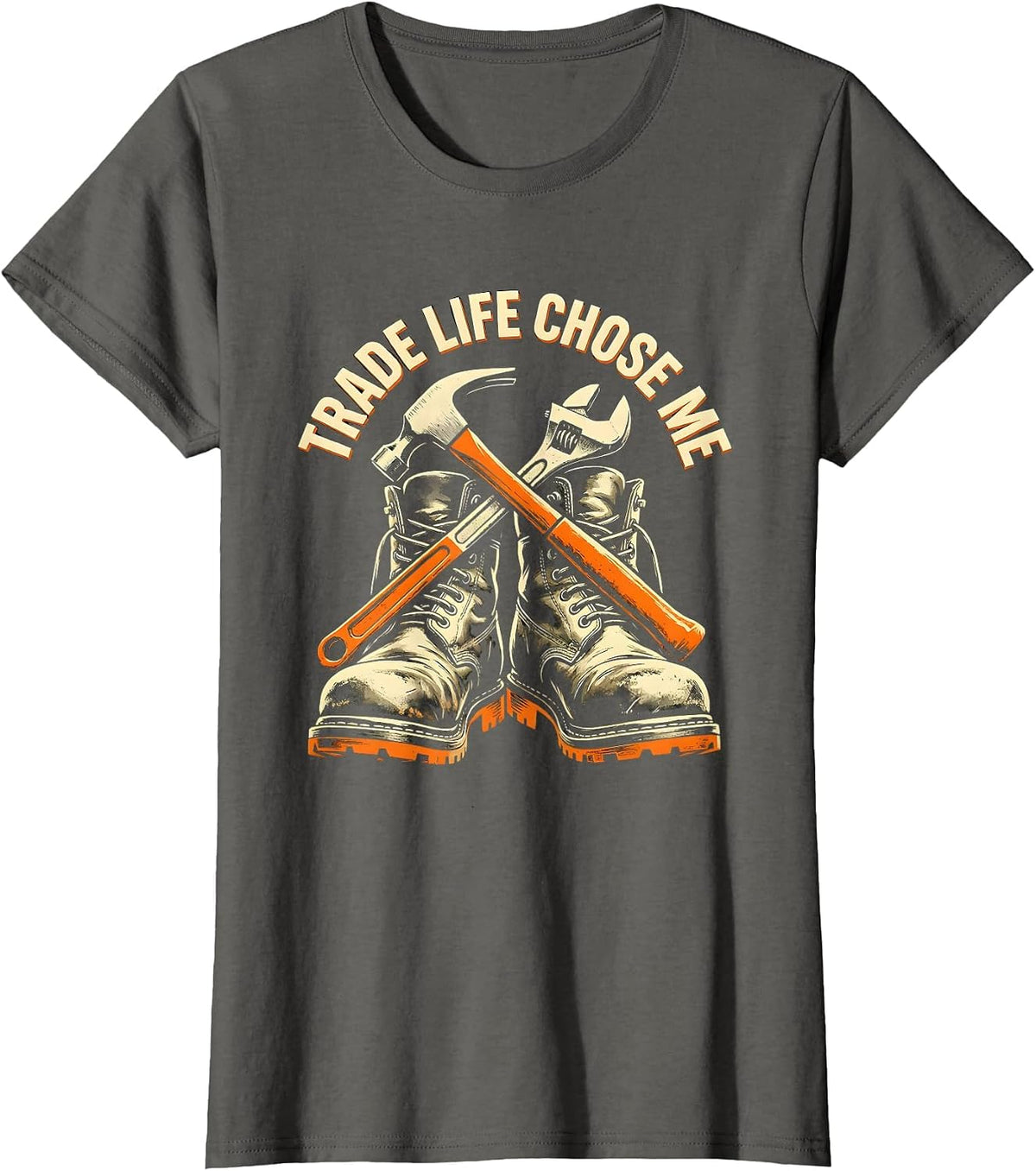 Women's Trade Life Chose Me Blue Collar Pride Design T-Shirt - Asphalt Grey