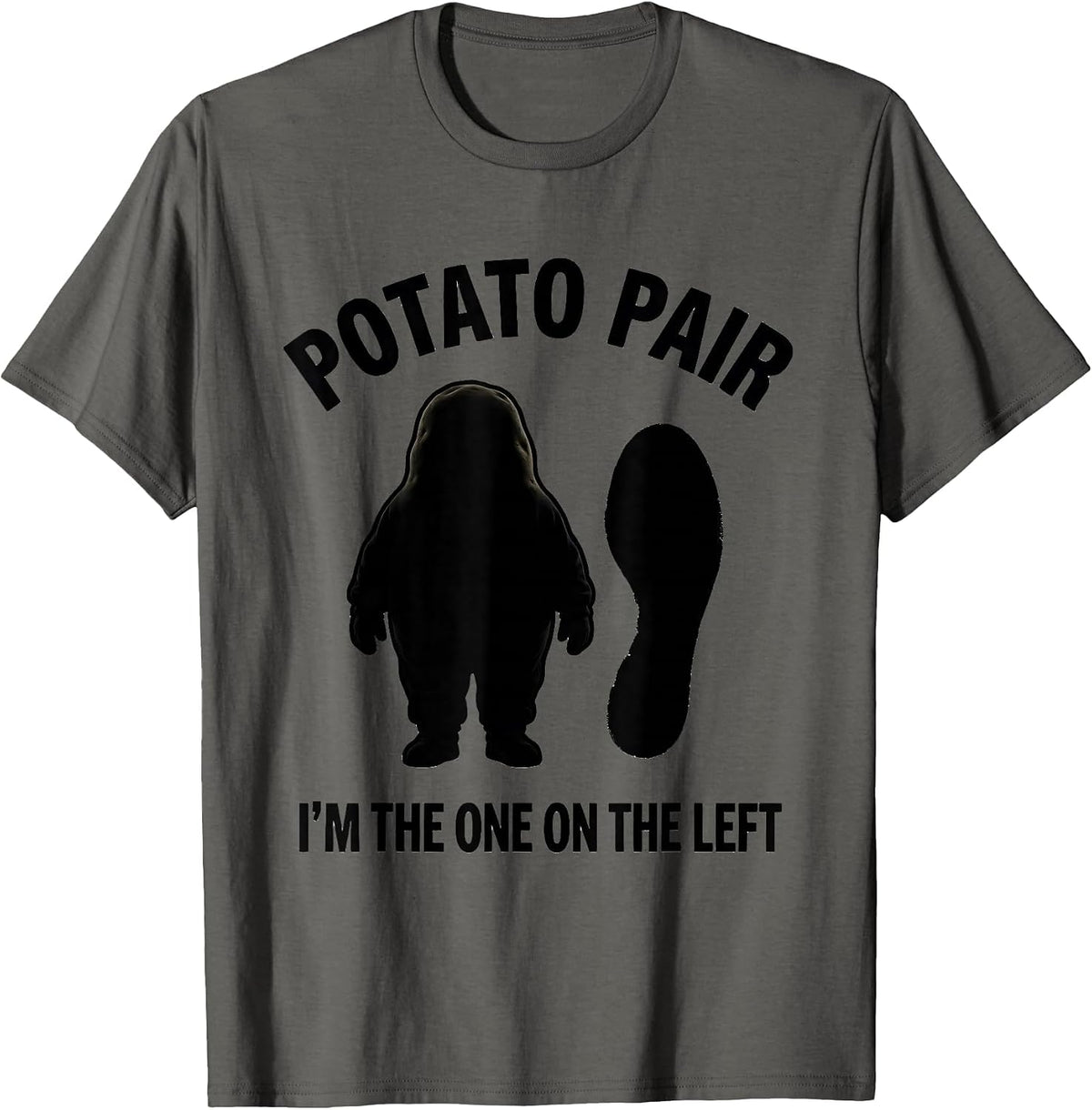 Potato Pair, I'm The One On The Left Funny Halloween Costume T-Shirt - Asphalt Grey