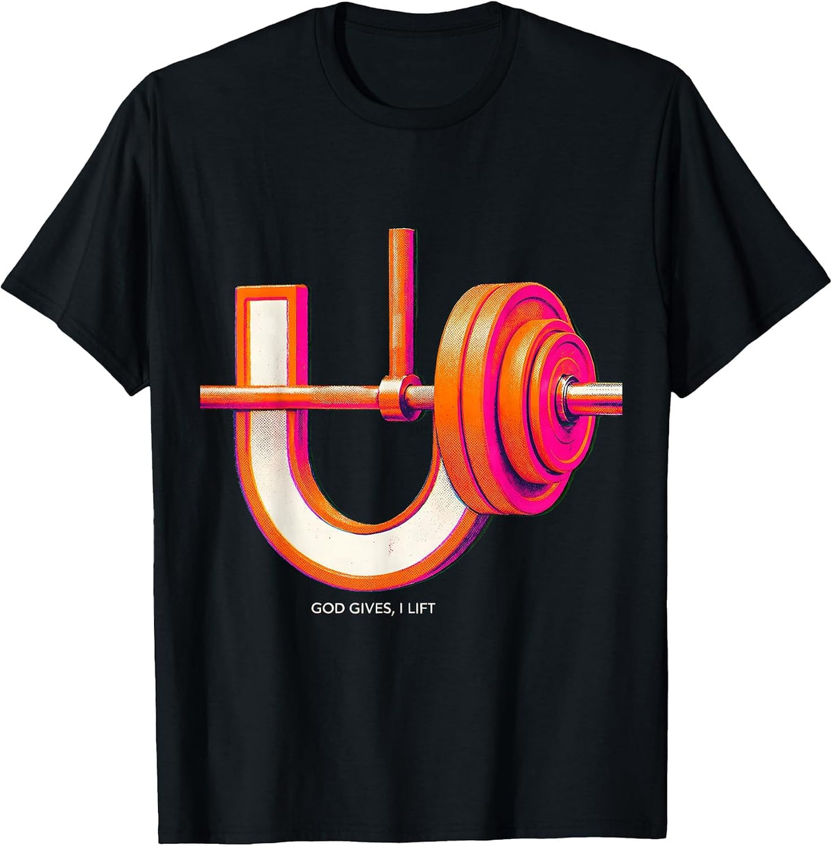 Men's God Gives I Lift Funny Christian Weightlifting Gym Humor T-Shirt - Black