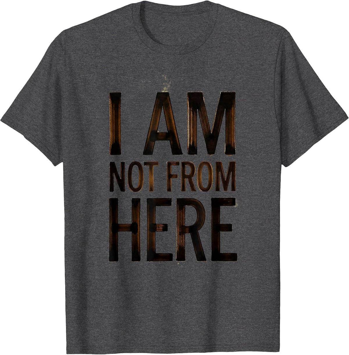 I Am Not From Here Rumi Mystic Poetry Design T-Shirt - Dark Heather Grey