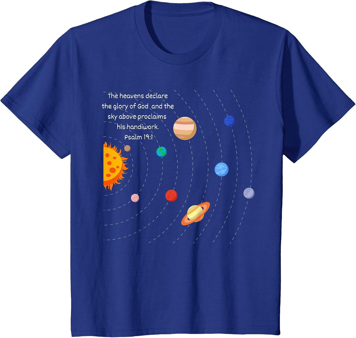 Astronaut Space Planets Solar System Christian Faith Jesus T-Shirt - Royal Blue