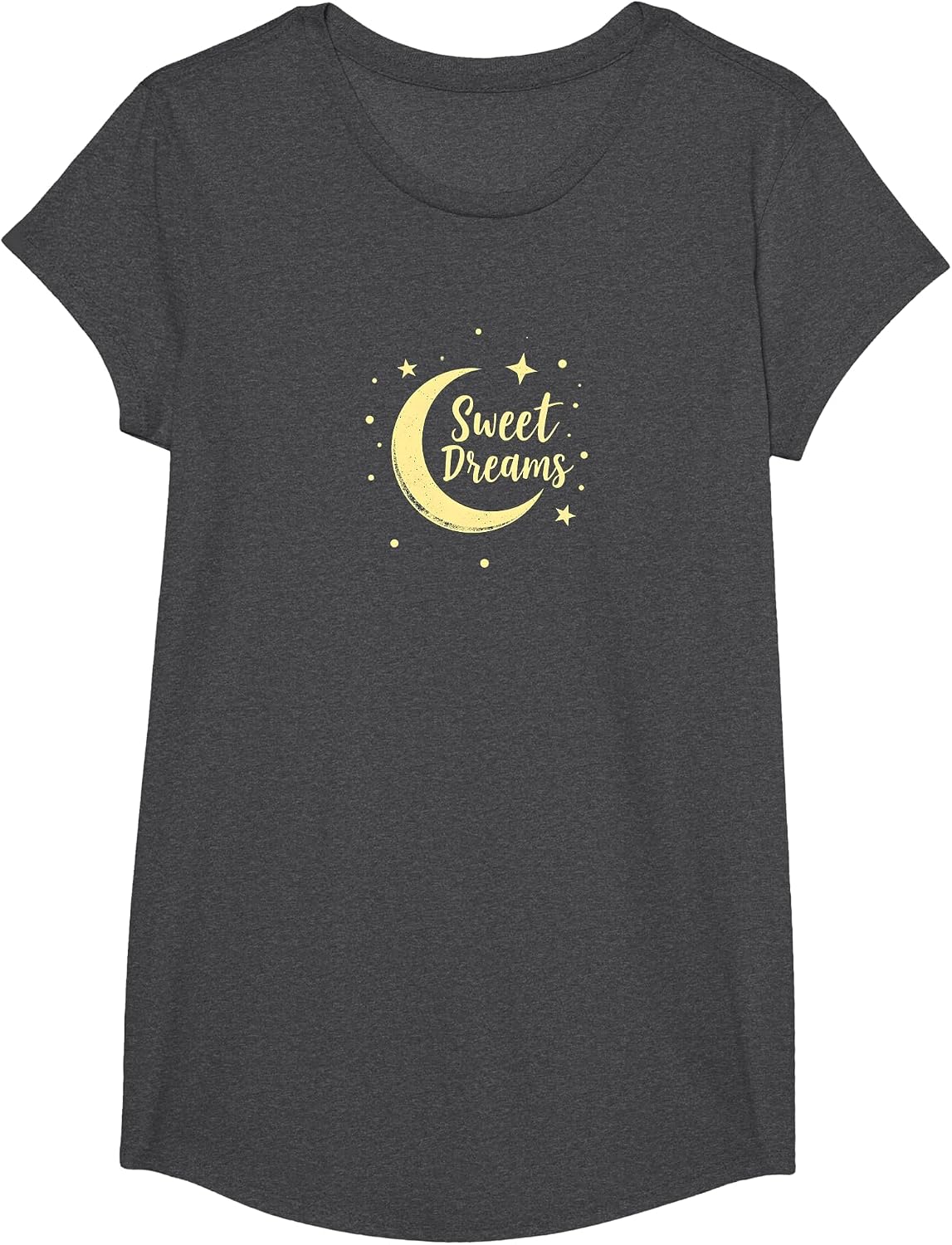 Mademark Cows & Highland Cattle T-Shirt - Girls Dark Heather Grey-sweet Dreams Moon Stars