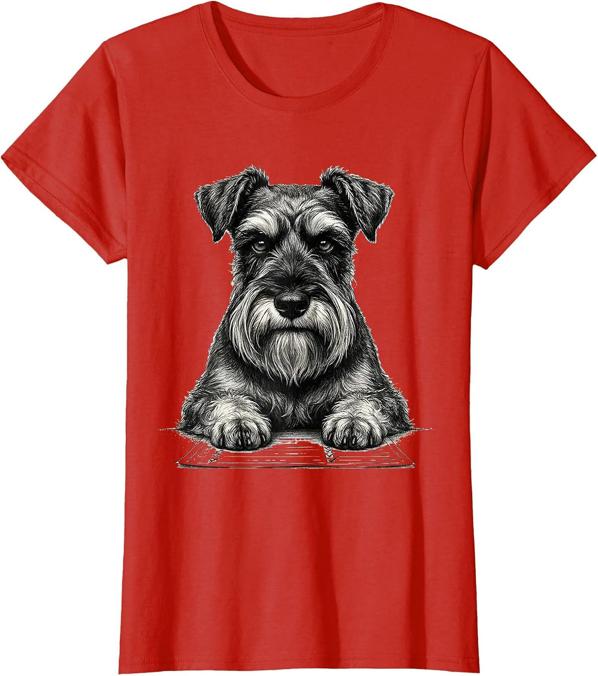 Miniature Schnauzer Obedience Card Dog Humor T-Shirt - Red