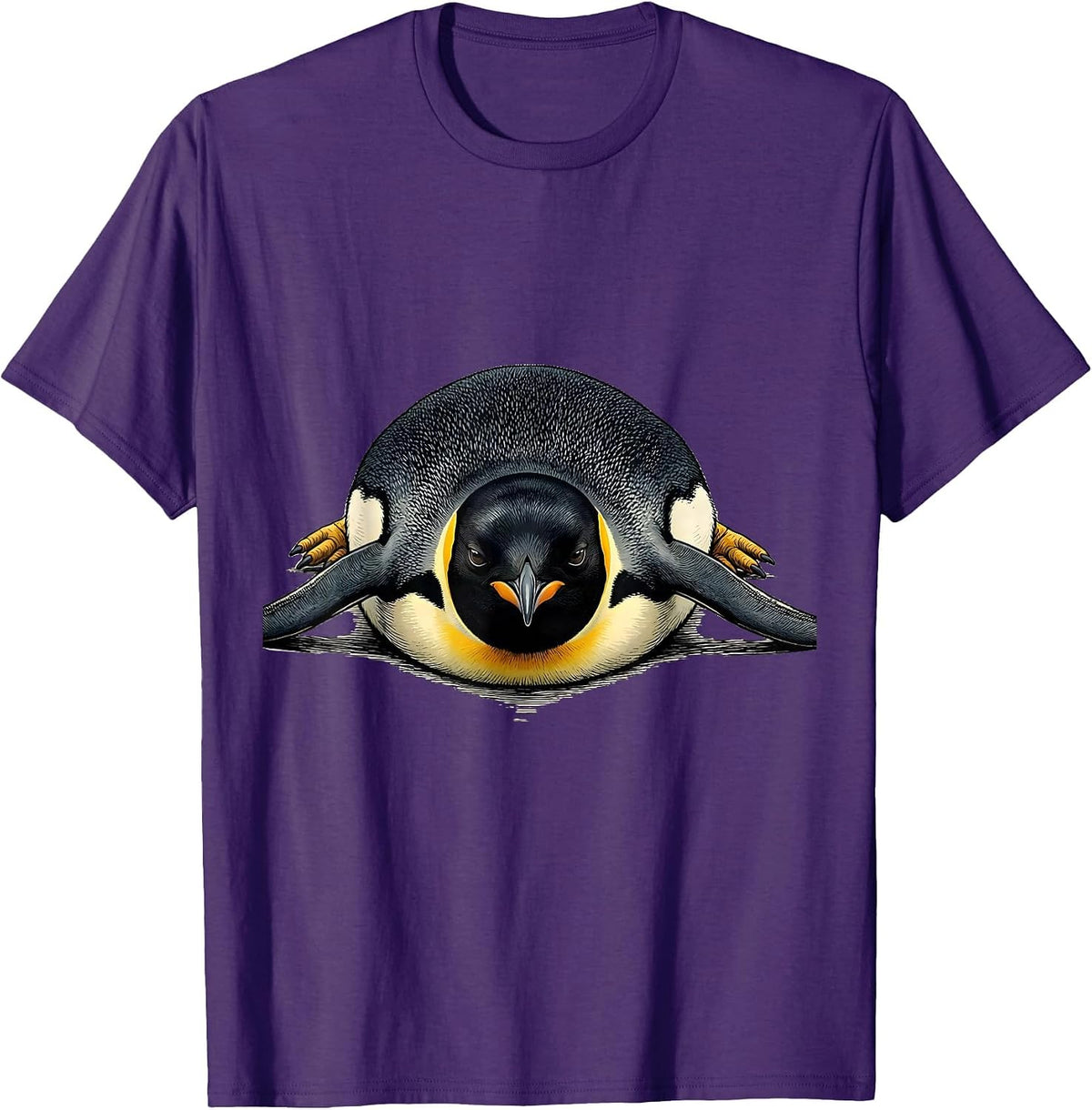 Men's Penguin Belly Animal Lover Halloween Costume T-Shirt - Purple