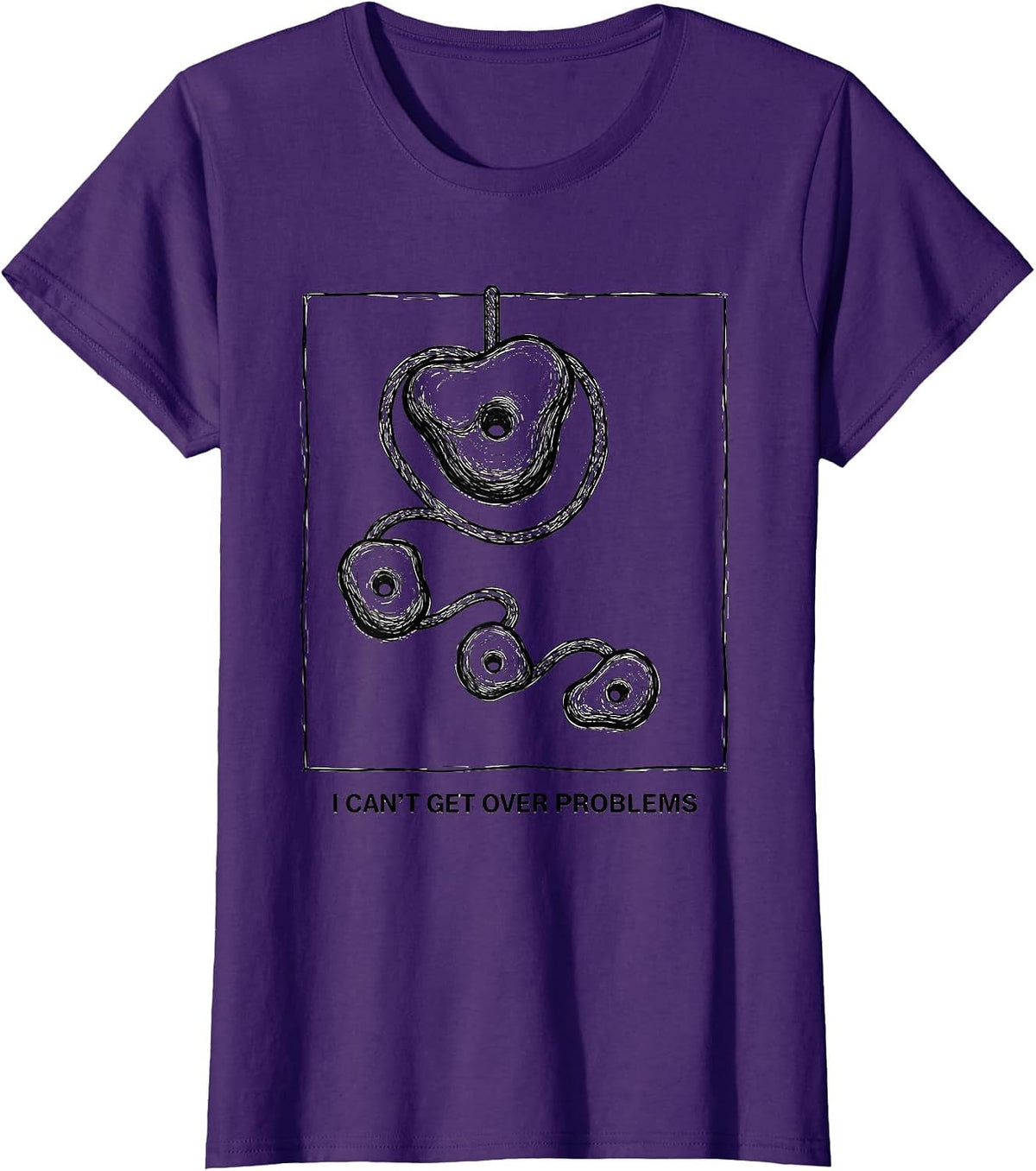 Women's I Can't Get Over Problems Funny Rock Climbing Bouldering T-Shirt - Purple