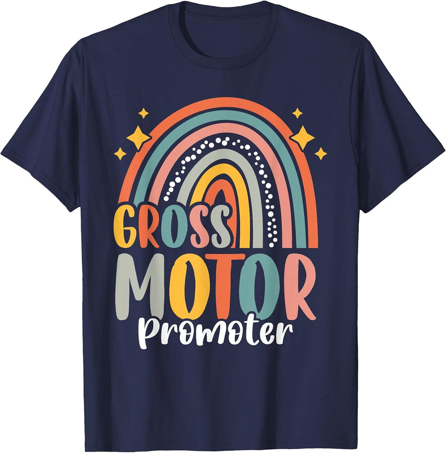 Gross Motor Promoter PT Pediatric Physical Therapy Assistant T-Shirt - Navy Blue