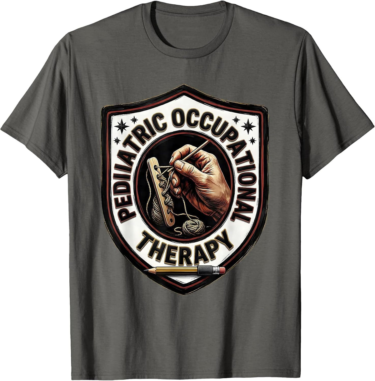 Men's Pediatric Occupational Therapy Retro Occupational Therapist T-Shirt - Asphalt Grey