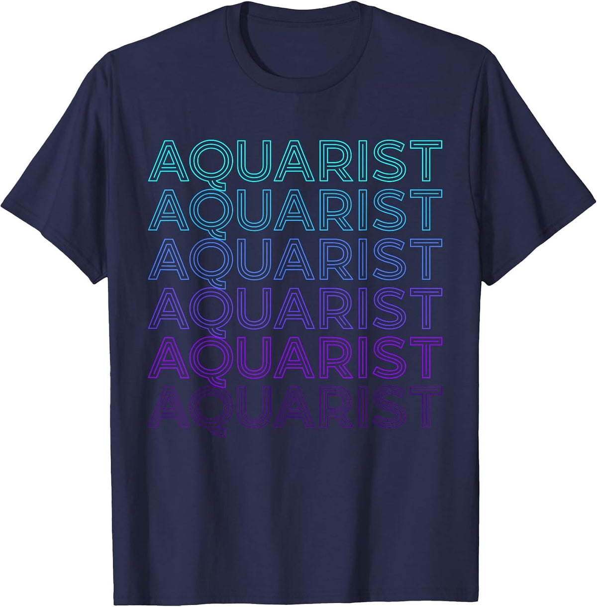Aquarist Aquarium Retro T-Shirt - Navy Blue