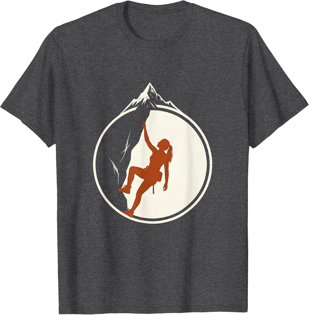 Do It Lady Woman Rock Climber Summit Graphic T-Shirt - Dark Heather Grey
