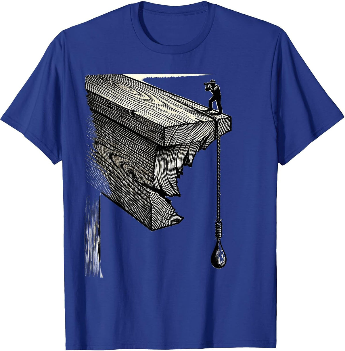 Men's Carved Rafter End Deadpan Carpenter Humor T-Shirt - Royal Blue