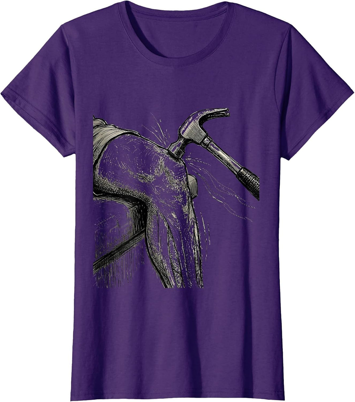Women's School Nurse Reflex Test Graphic Design T-Shirt - Purple