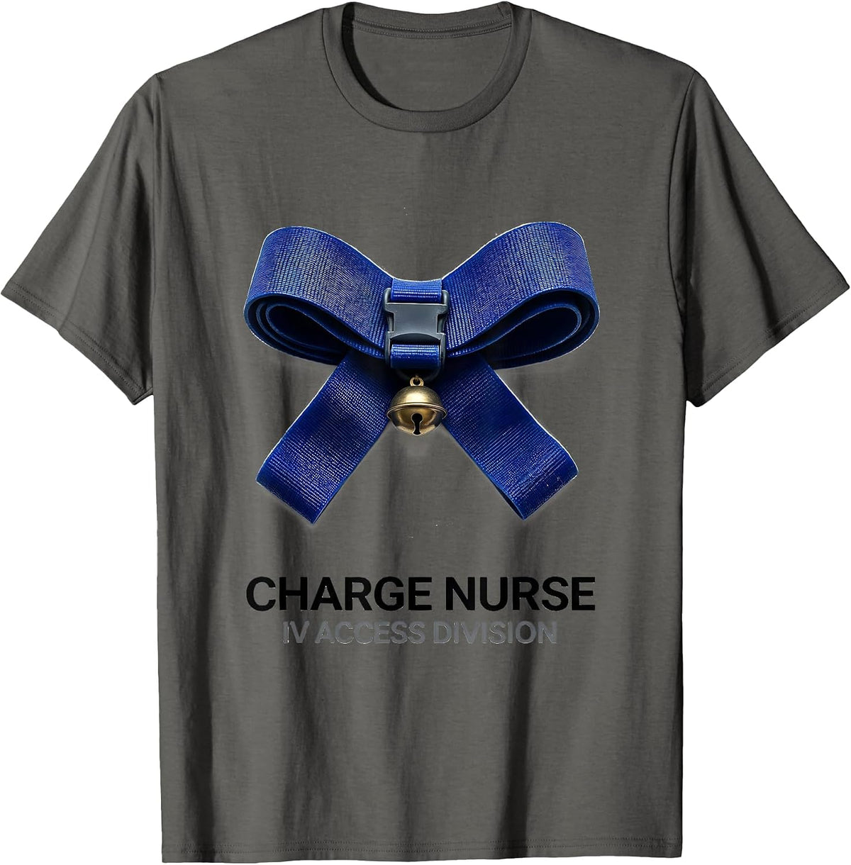Men's Charge Nurse IV Access Division Funny Christmas Nurse Gift T-Shirt - Asphalt Grey