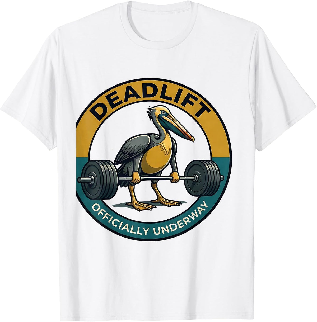 Men's Deadlift Officially Underway Midcentury Modern Gym Humor T-Shirt - White