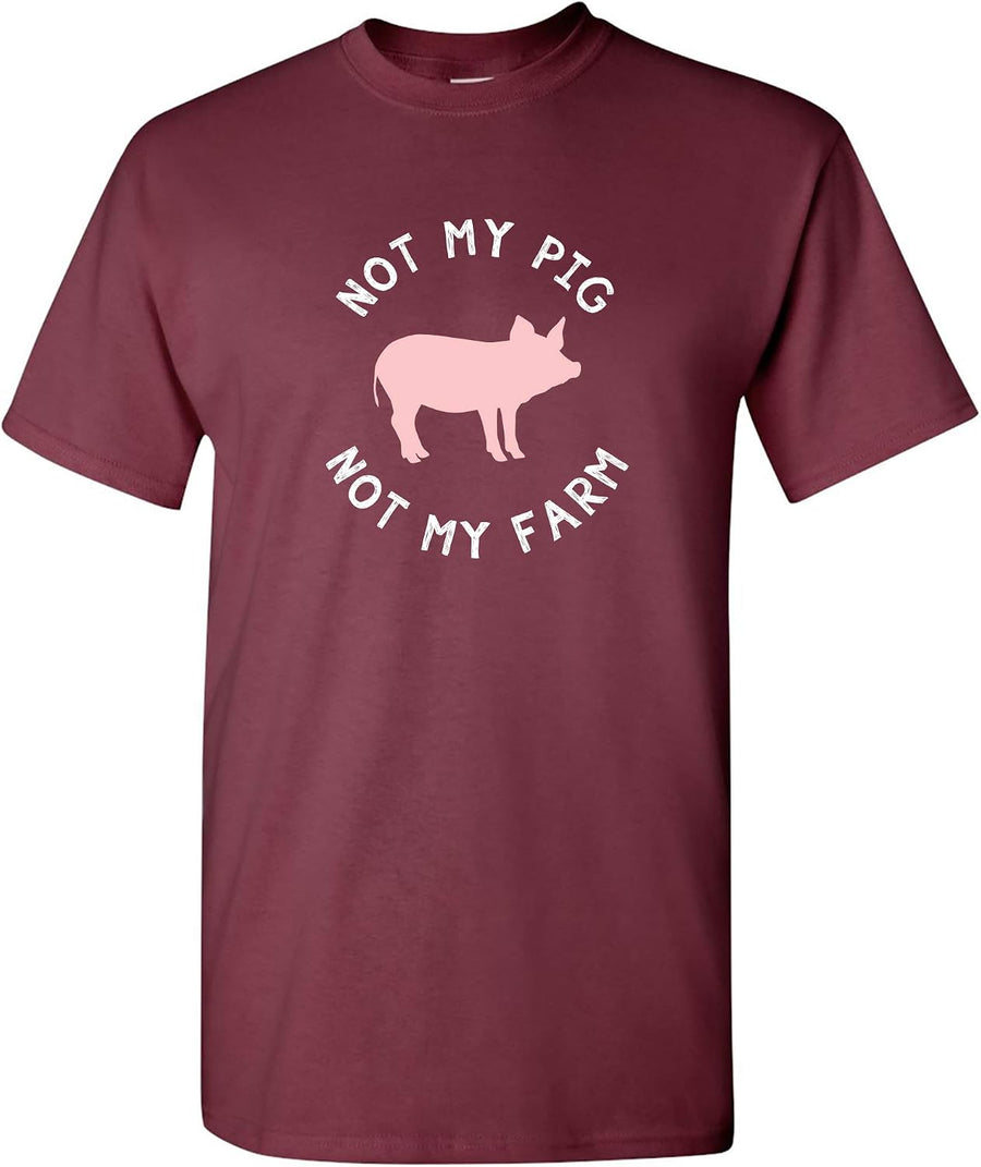 Underground Printing Not My Pig Not My Farm Tee - LG - Maroon - As Pictured