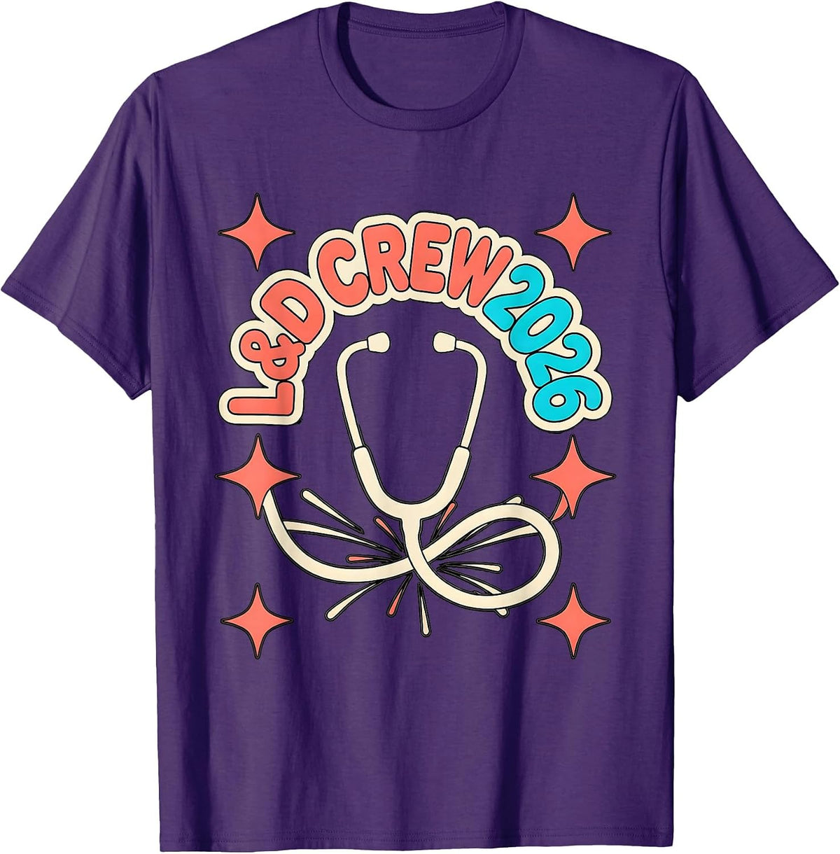 L&D Crew 2026 Festive Nurse Unit Crew New Year Eve Party T-Shirt - Purple