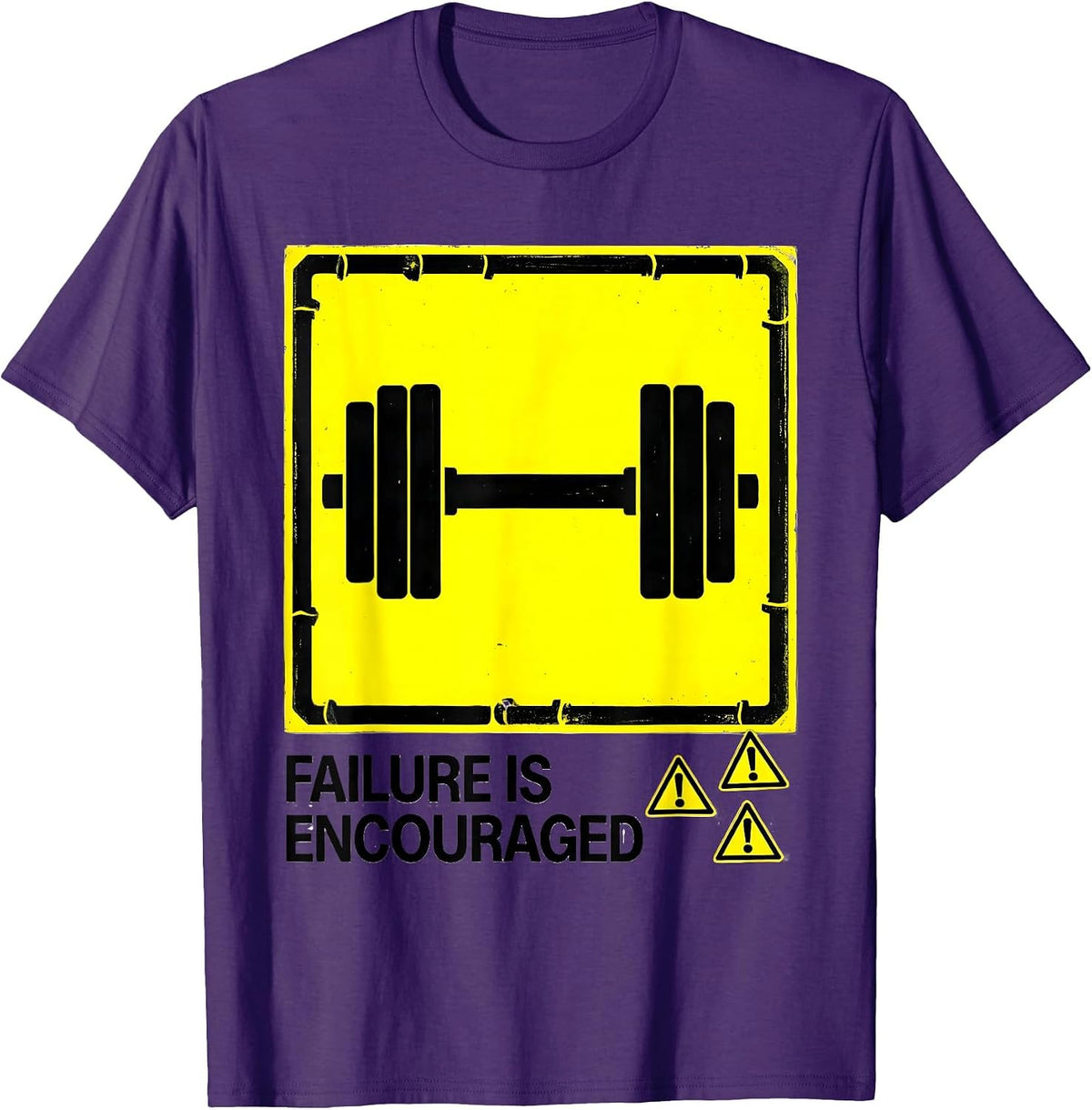 Men's Failure Is Encouraged Funny Gym Workout Weightlifting Humor T-Shirt - Purple