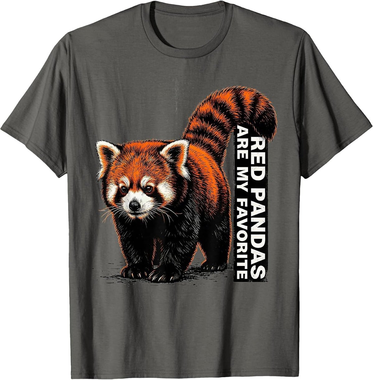 Men's Red Pandas Are My Favorite Streetwear Cute Animal Lover Gift T-Shirt - Asphalt Grey