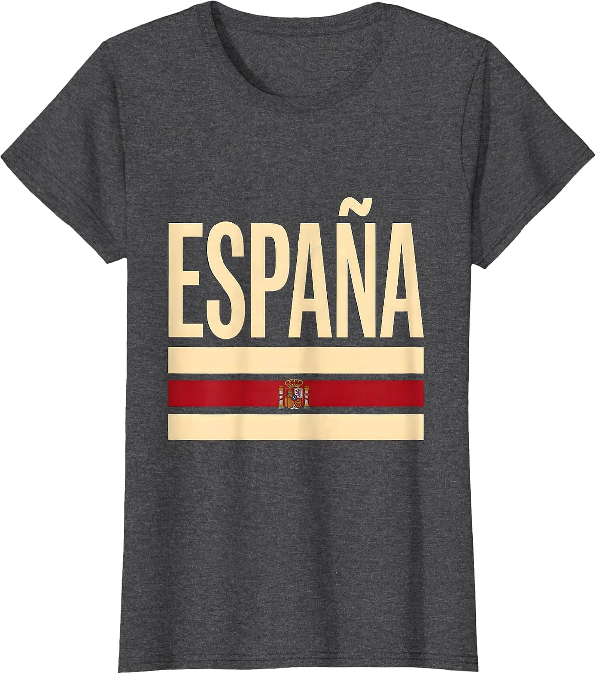 Women's España Spanish Flag Heritage Souvenir Travel Pride T-Shirt - Dark Heather Grey