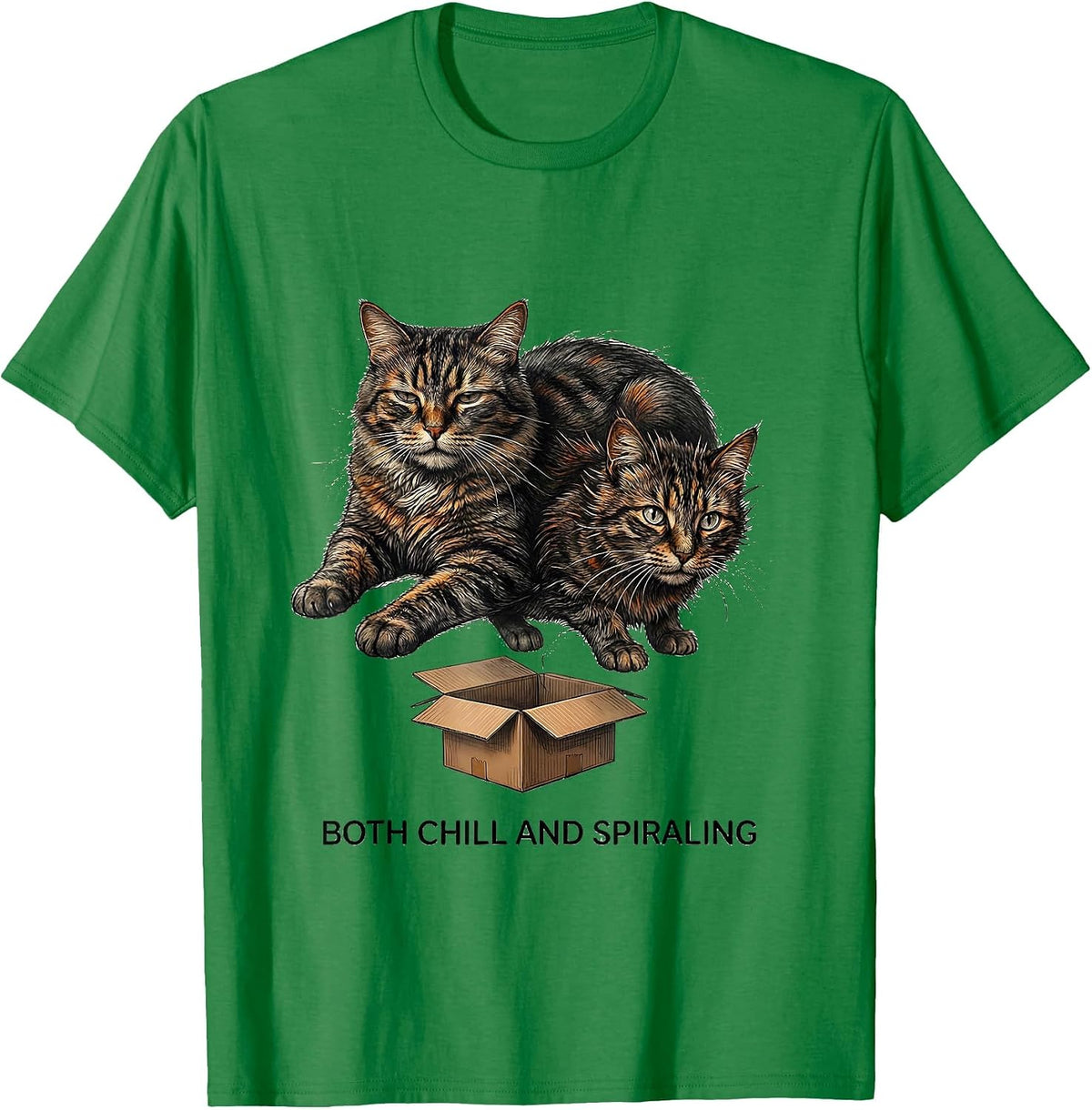 Men's Both Chill And Spiraling Funny Quantum Physics Science T-Shirt - Kelly Green