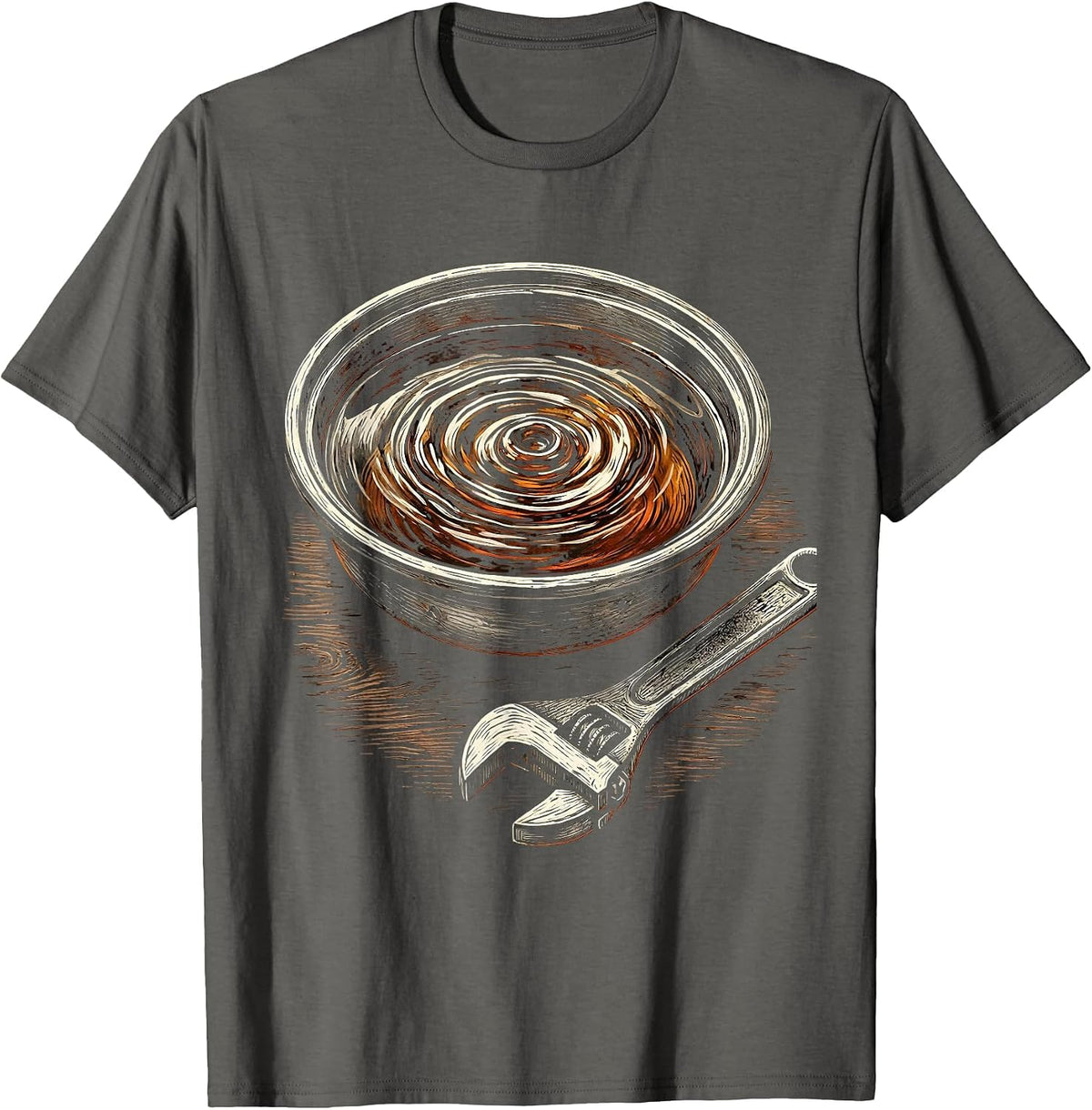 Men's Teach Your Kids To Change Oil Graphic Tee T-Shirt - Asphalt Grey