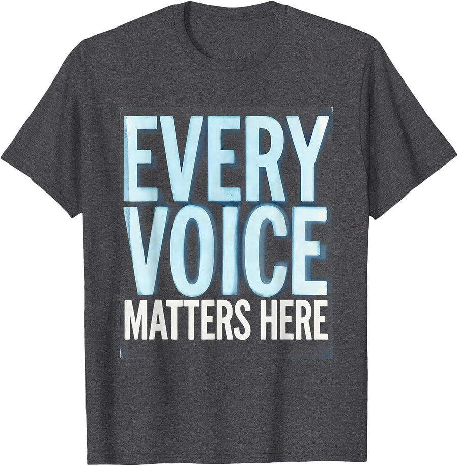 Men's Every Voice Matters Domestic Violence Awareness T-Shirt - Dark Heather Grey