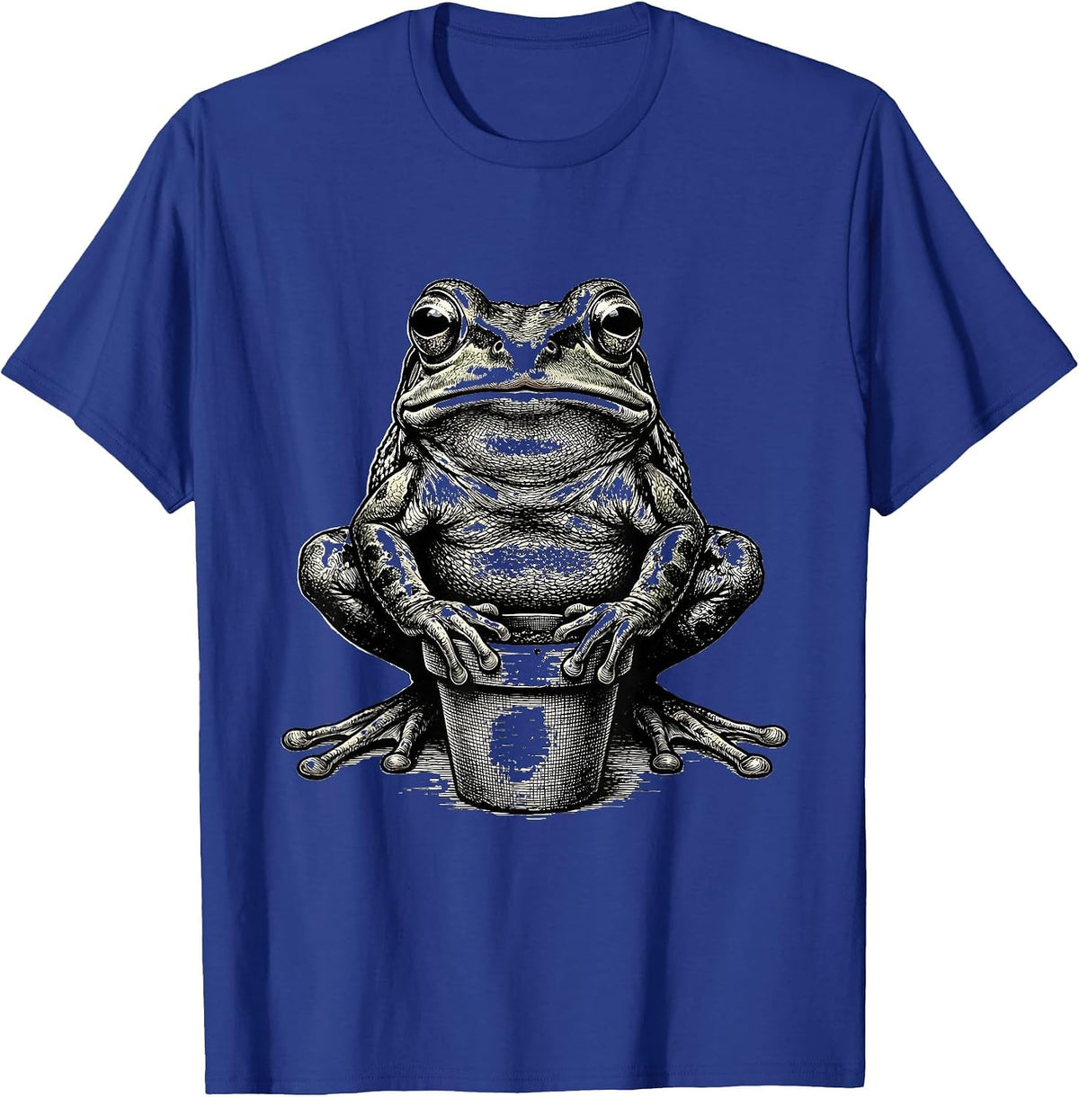 Men's Squat Frog Absurdist Humor Novelty Gift T-Shirt - Royal Blue