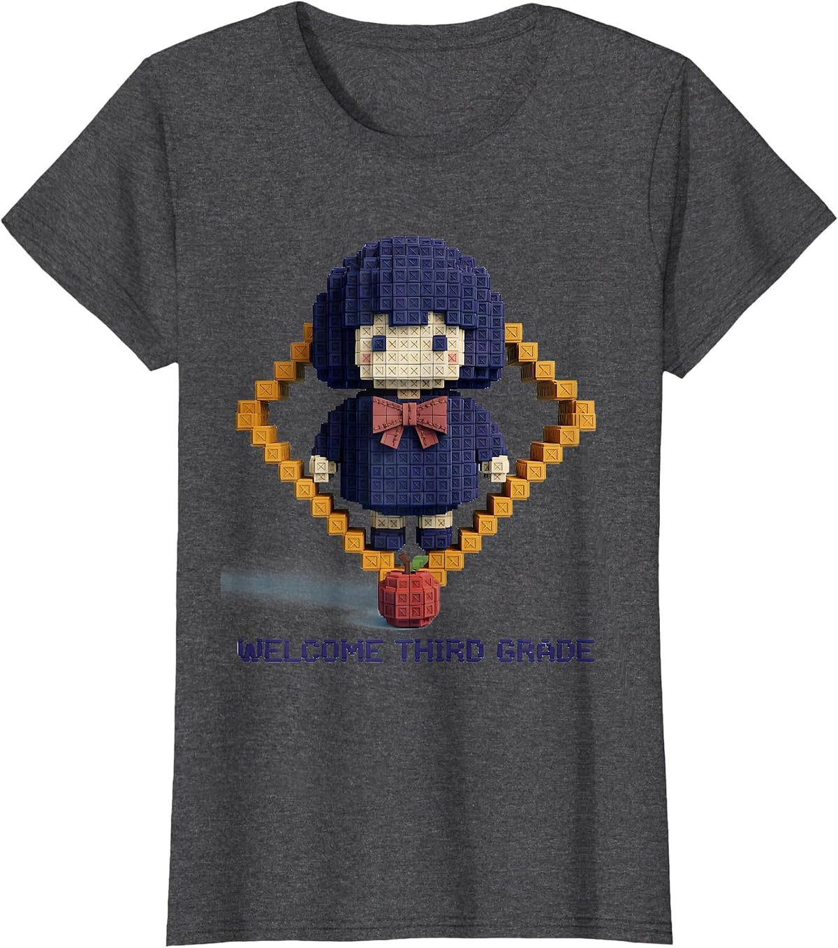 Women's Welcome Third Grade Cute Dumpling Girl Back to School T-Shirt - Dark Heather Grey