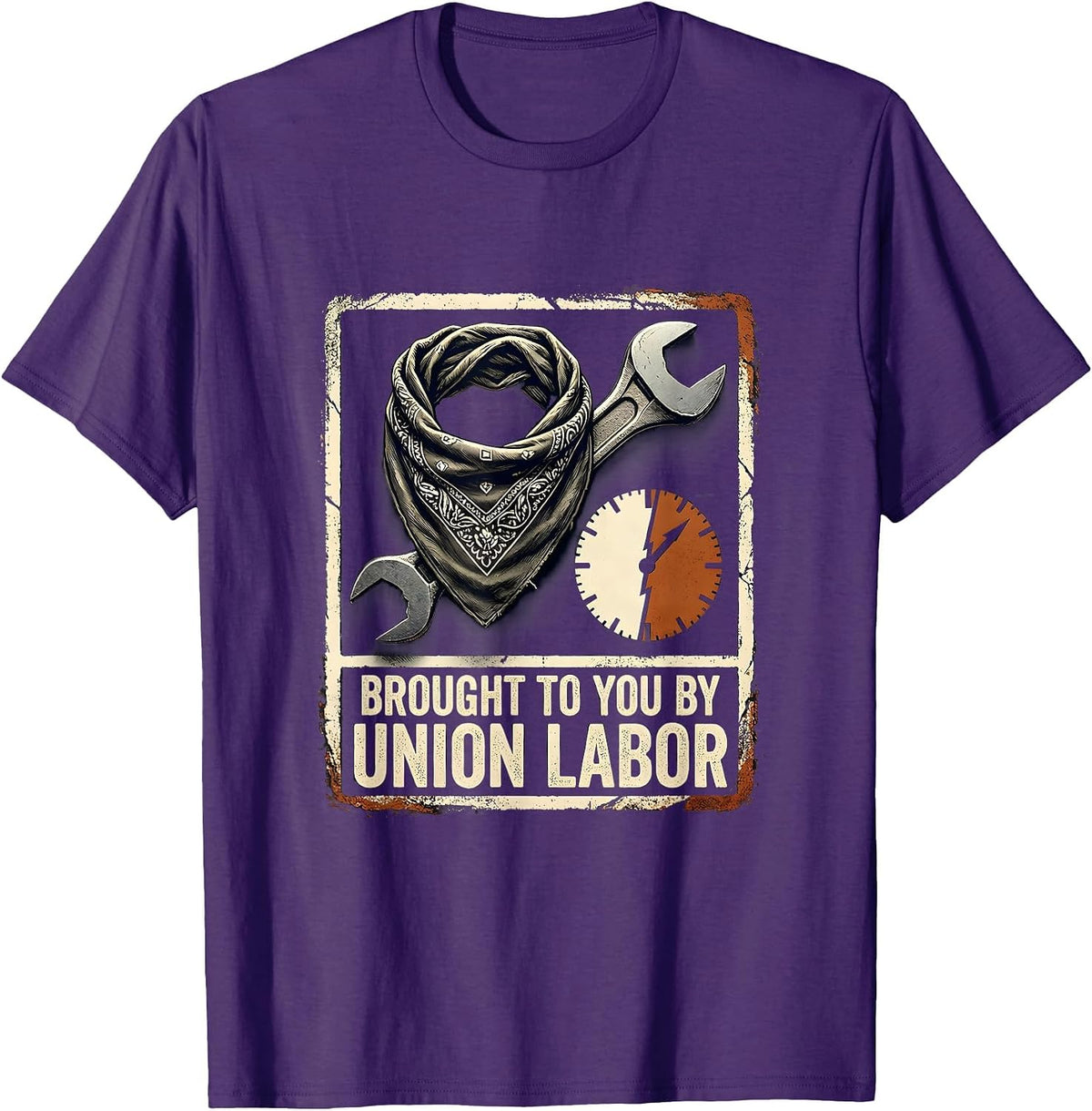 Brought To You By Union Labor Rubber Stamp Union Pride T-Shirt - Purple