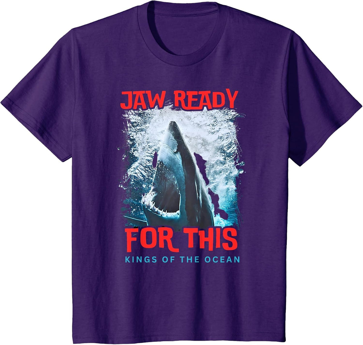 Shark Ocean Wildlife Week Summer 2026 Jaw Ready for This Men T-Shirt - Purple