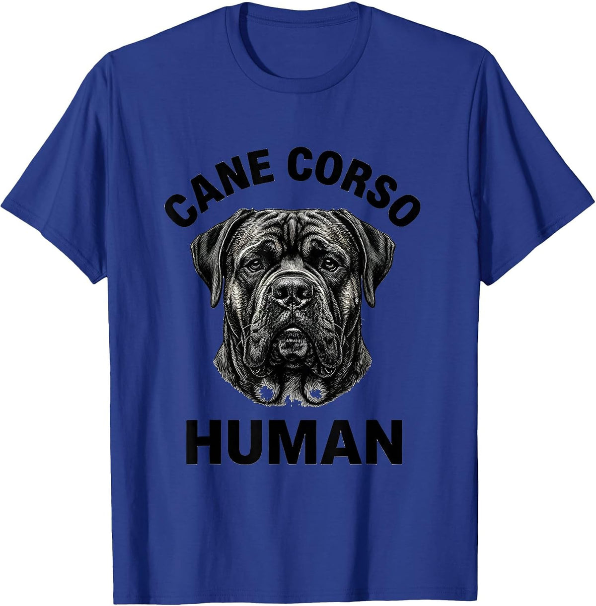 Men's Cane Corso Human Monochromatic Dog Owner Pride T-Shirt - Royal Blue