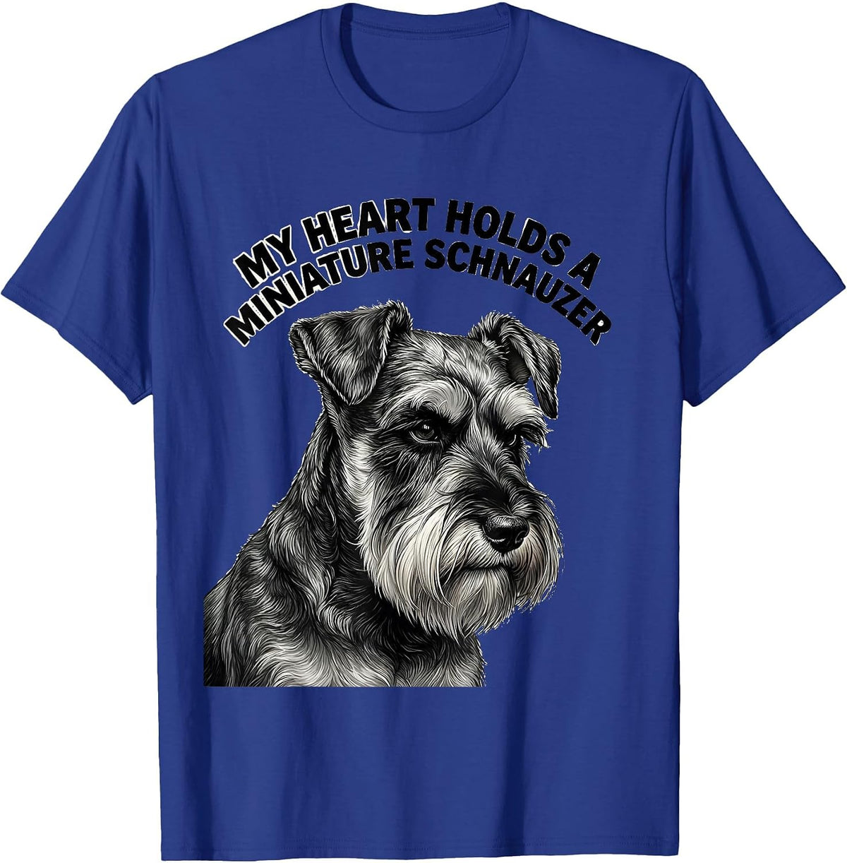 Men's My Heart Holds A Miniature Schnauzer Funny Dog Lover Gift T-Shirt - Royal Blue
