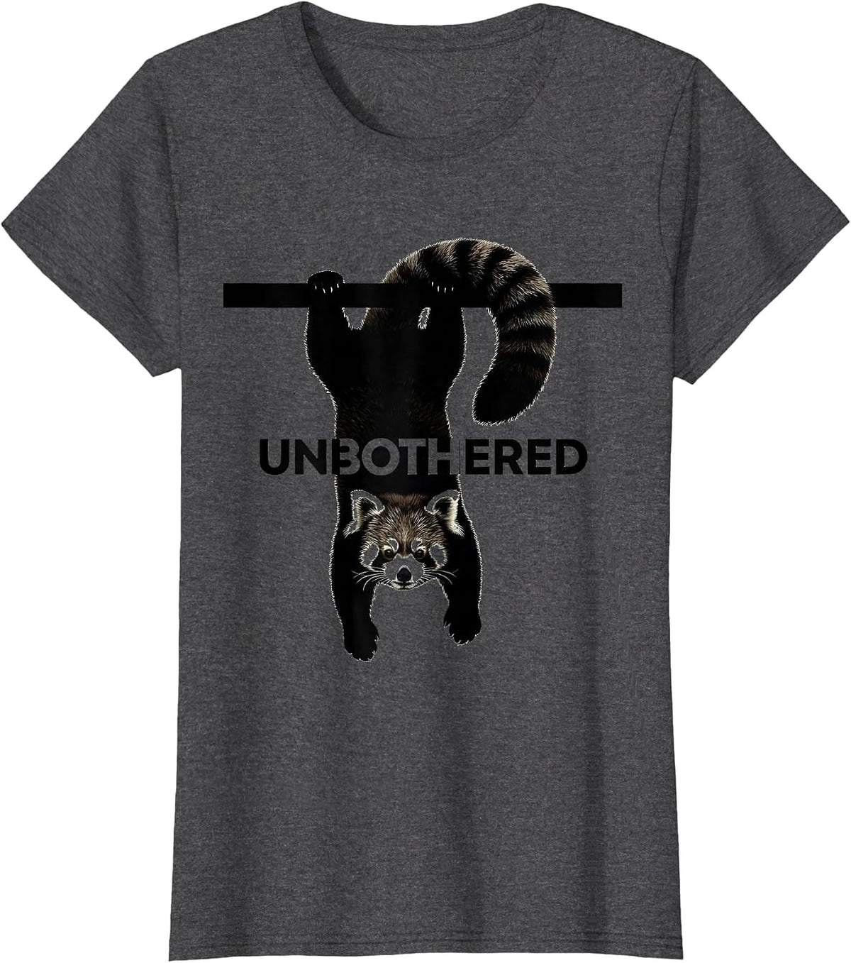 Women's Unbothered Silhouette Red Panda Lover Animal Enthusiast T-Shirt - Dark Heather Grey