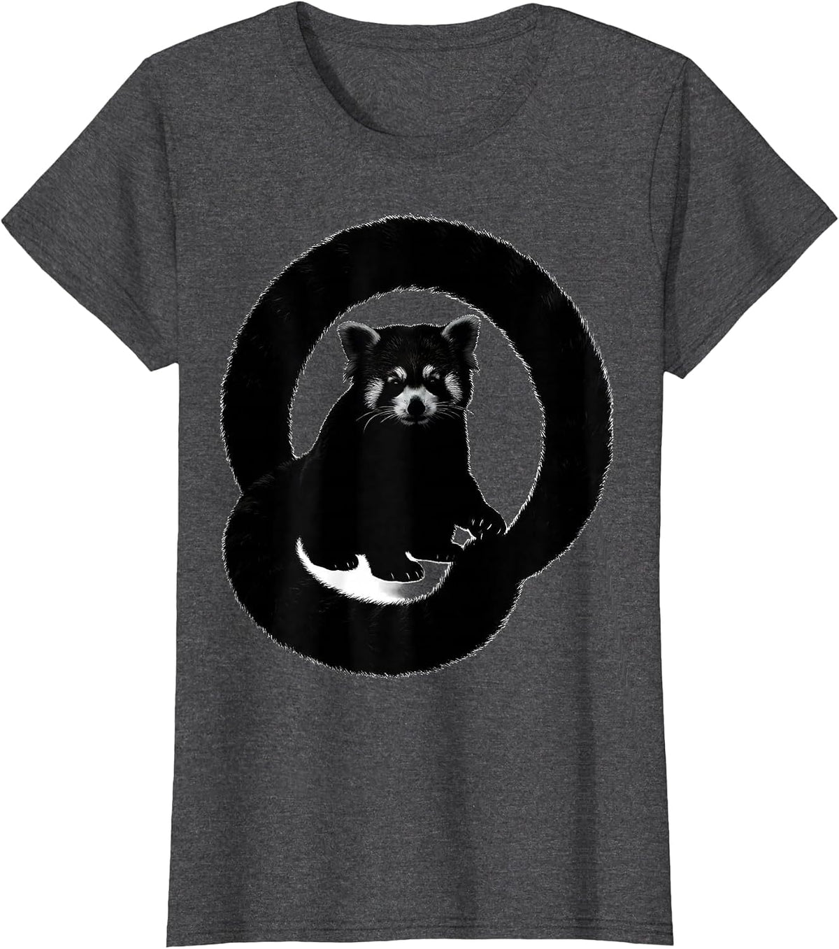 Women's Red Panda Silhouette Cute Animal Lover Gift T-Shirt - Dark Heather Grey