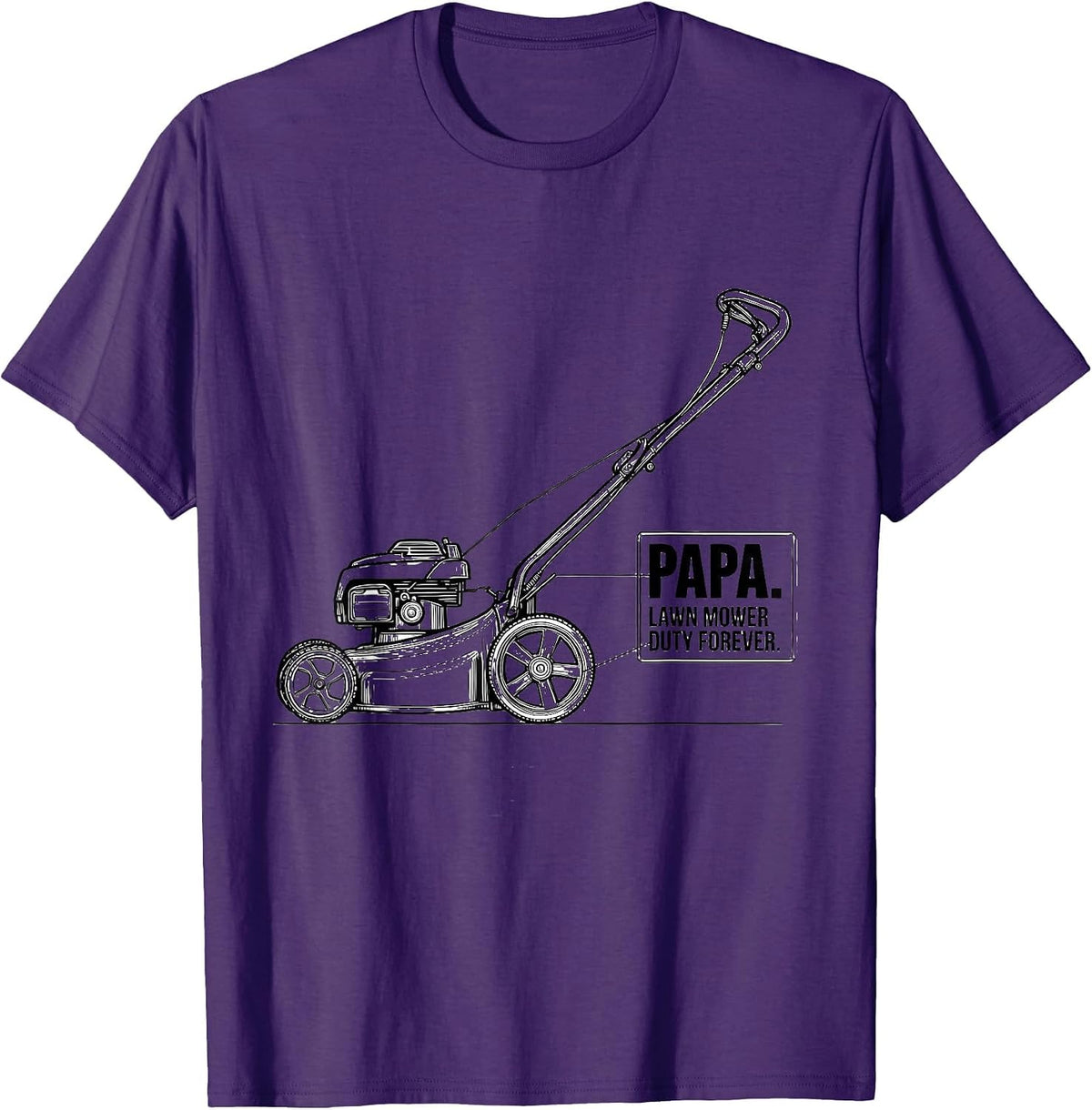 Papa Lawn Mower Duty Forever Funny Dad Gift T-Shirt - Purple