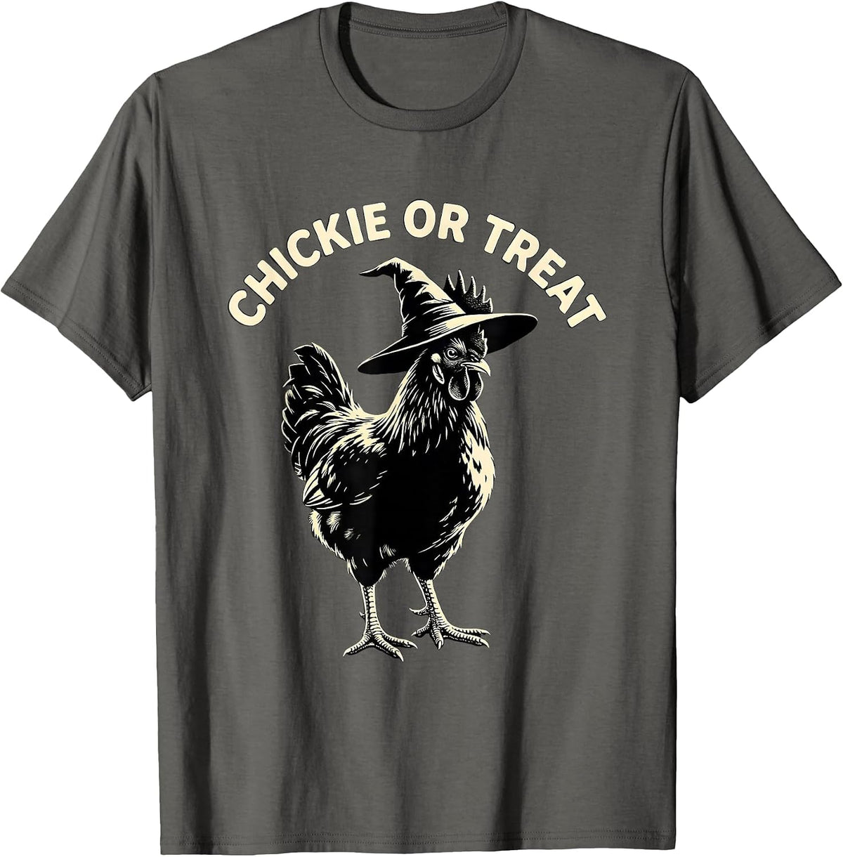 Men's Chickie Or Treat Funny Chicken Halloween Costume Farm Lover T-Shirt - Asphalt Grey