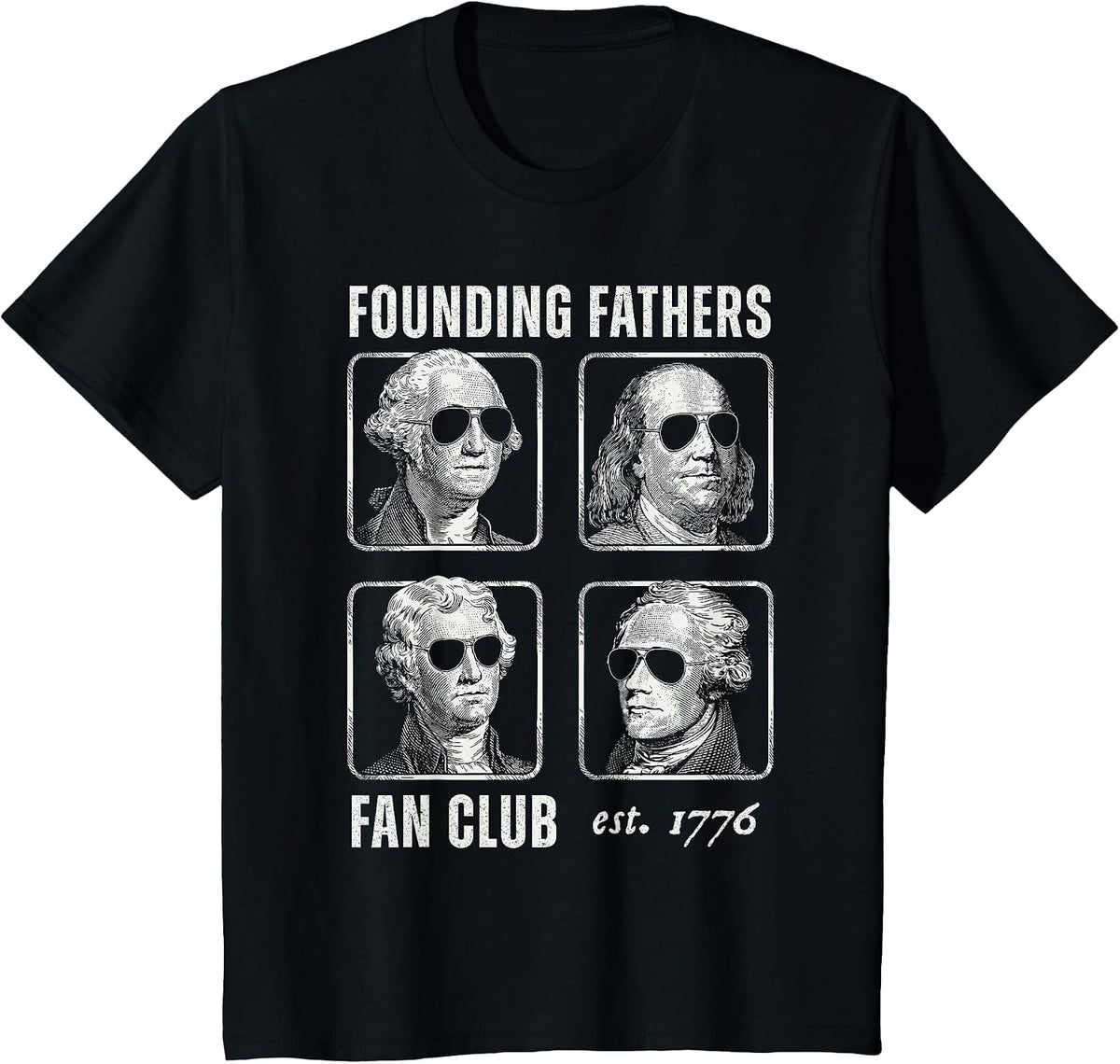 History Teacher Founding Fathers Fan Club 1776 T-Shirt - Black