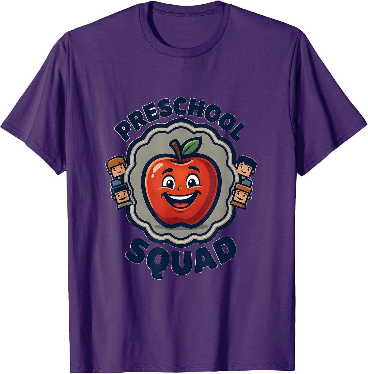 Men's Preschool Squad Head Start Early Childhood Teacher Back To T-Shirt - Purple