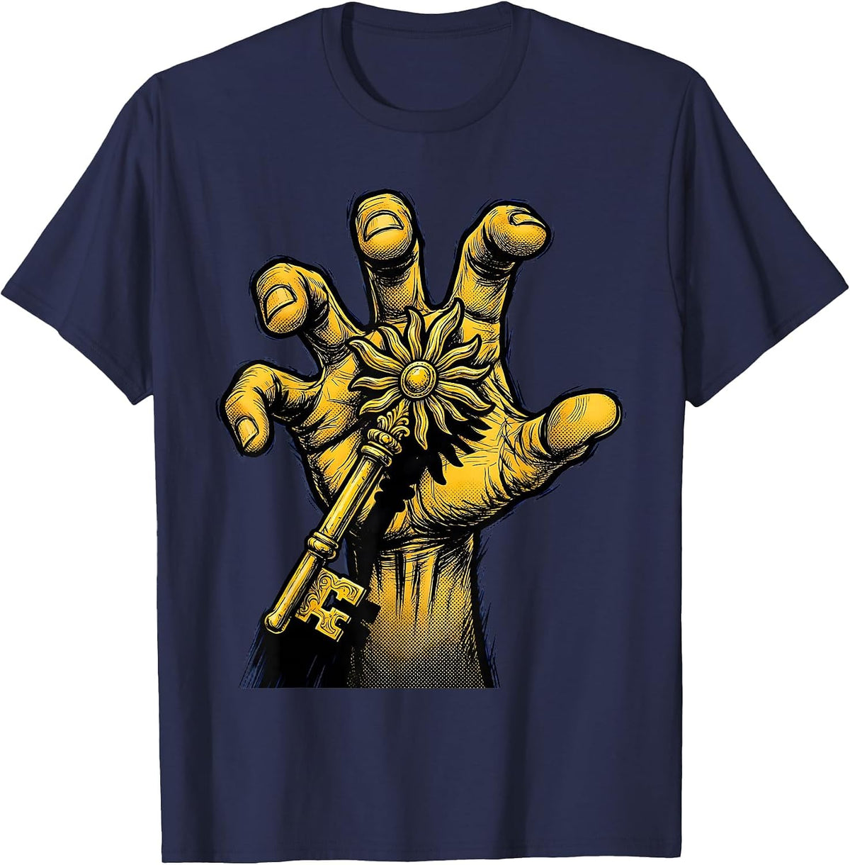 I Can't But I Know A Guy Golden Key Design T-Shirt - Navy Blue