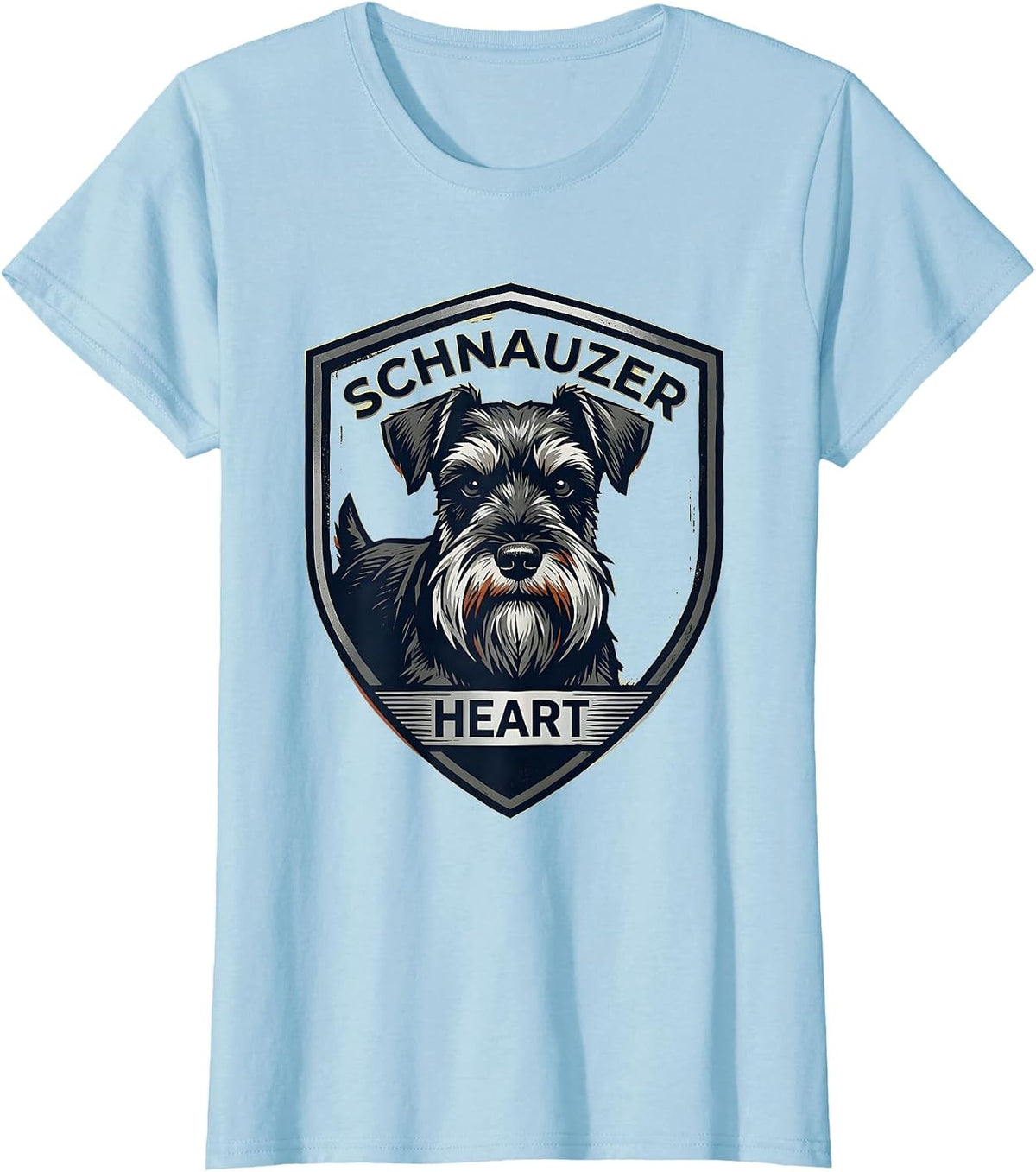 Schnauzer Heart Funny Miniature Schnauzer Lover Gift T-Shirt - Baby Blue