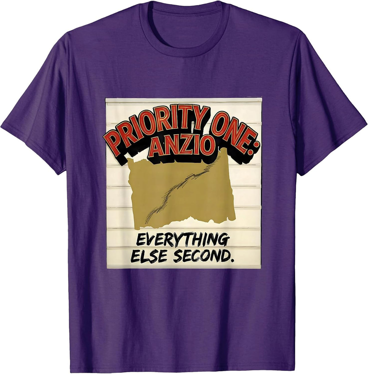 Men's Priority One: Anzio Everything Else Second WWII History Buff T-Shirt - Purple