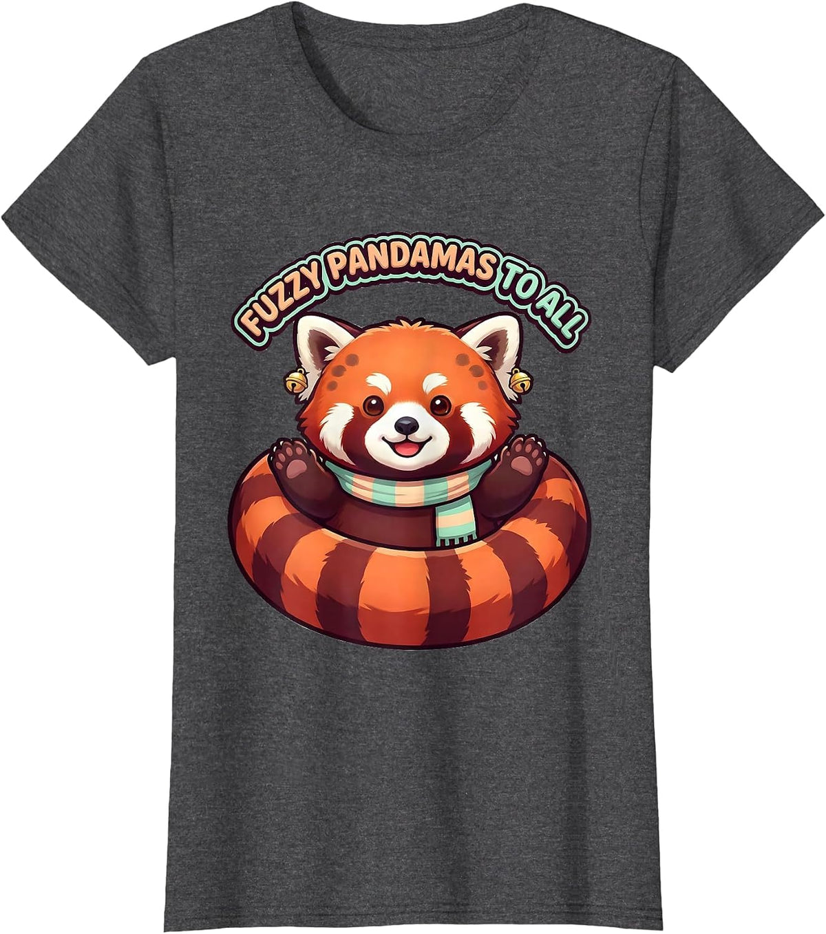 Women's Fuzzy Pandamas To All Cute Kawaii Red Panda Lover Gift T-Shirt - Dark Heather Grey