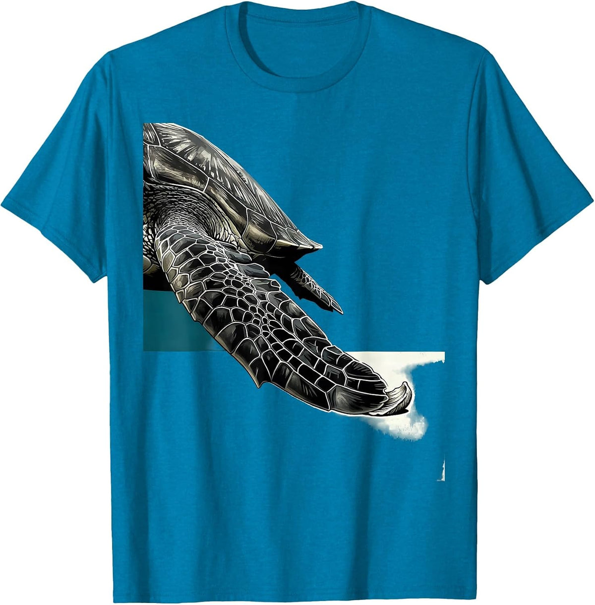 Paddle Flipper Sea Turtle Ocean Animal Lover Artwork T-Shirt - Sapphire Blue