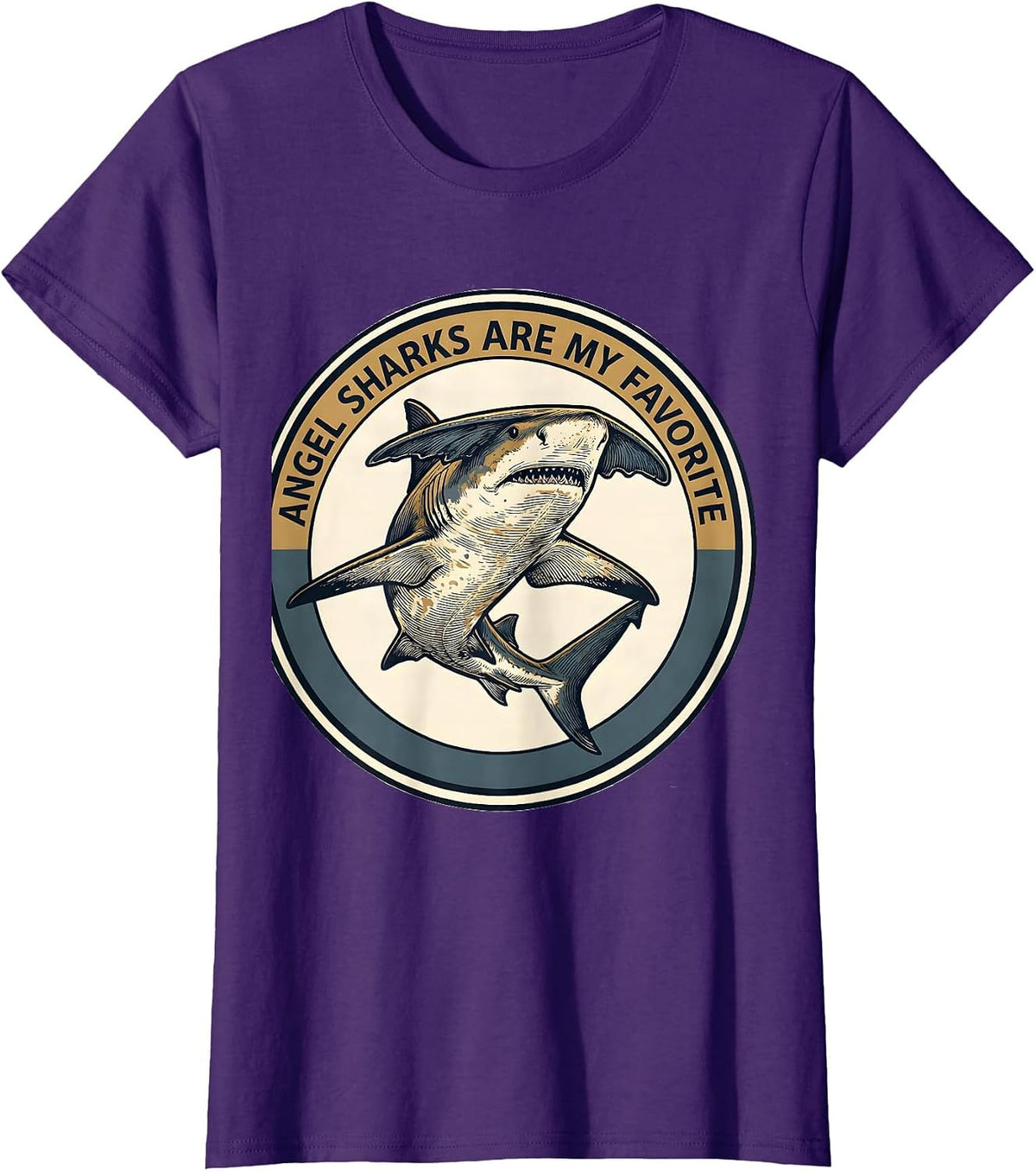 Women's Angel Sharks Are My Favorite Funny Ocean Wildlife Enthusiast T-Shirt - Purple