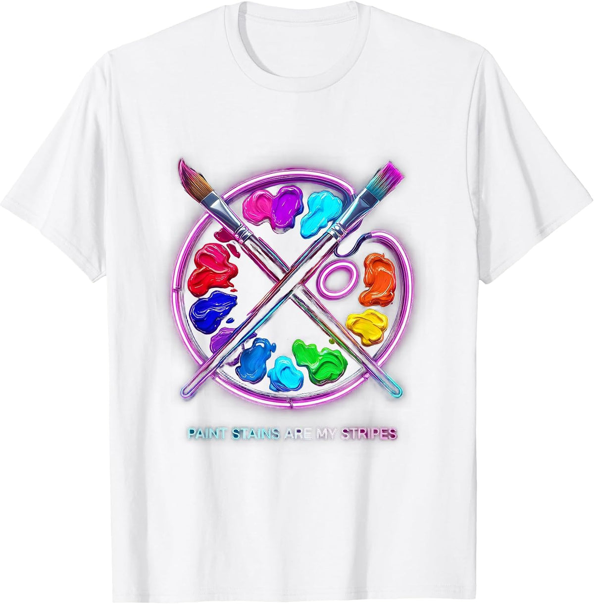 Paint Stains Are My Stripes Preschool Teacher T-Shirt - White