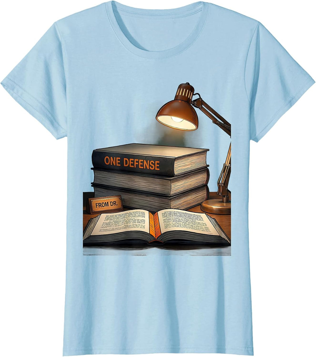 One Defense From Dr. Funny Doctoral Degree Graduation PhD T-Shirt - Baby Blue