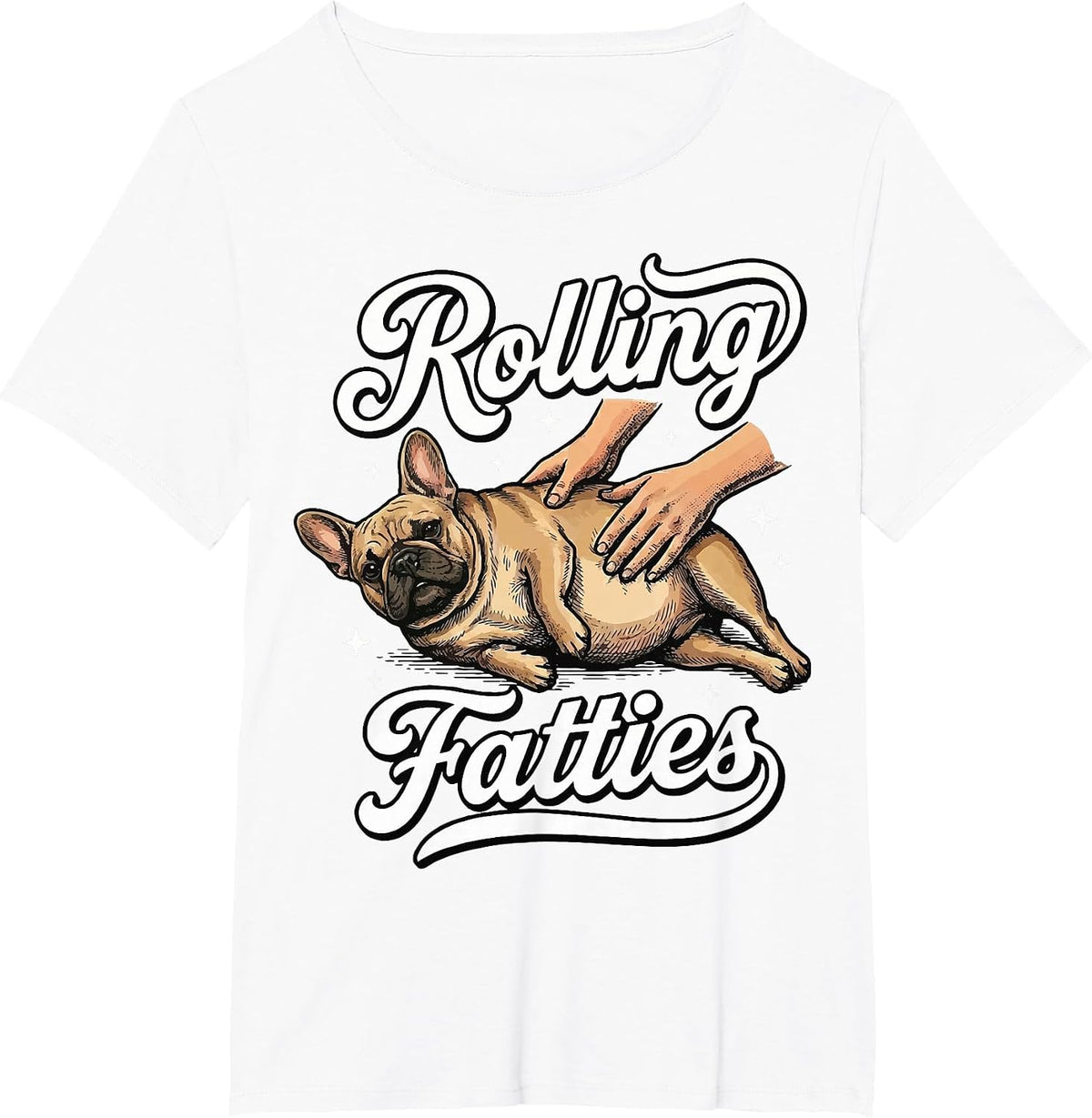 Rolling Fatties French Bulldog T-Shirt - White