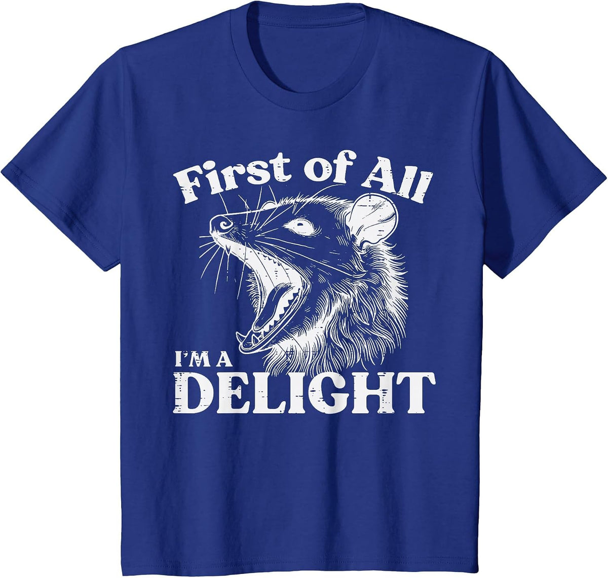 Opossum First Im A Delight Funny Possum Humor Men Women Kids T-Shirt - Royal Blue