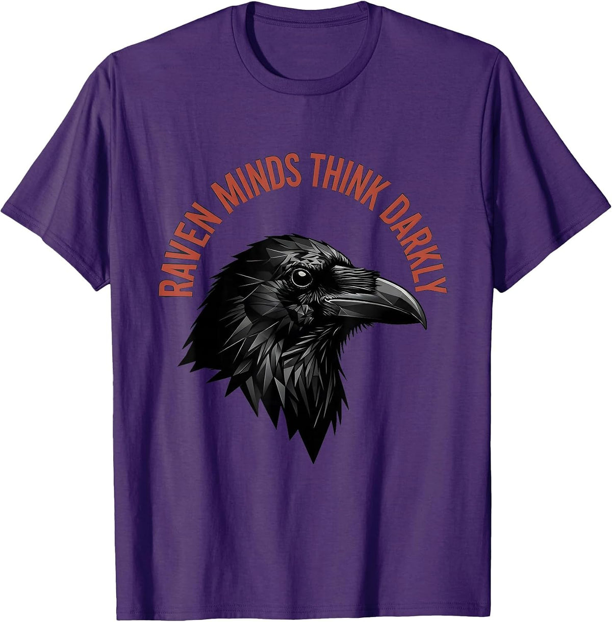 Raven Minds Think Darkly Gothic Halloween Design T-Shirt - Purple