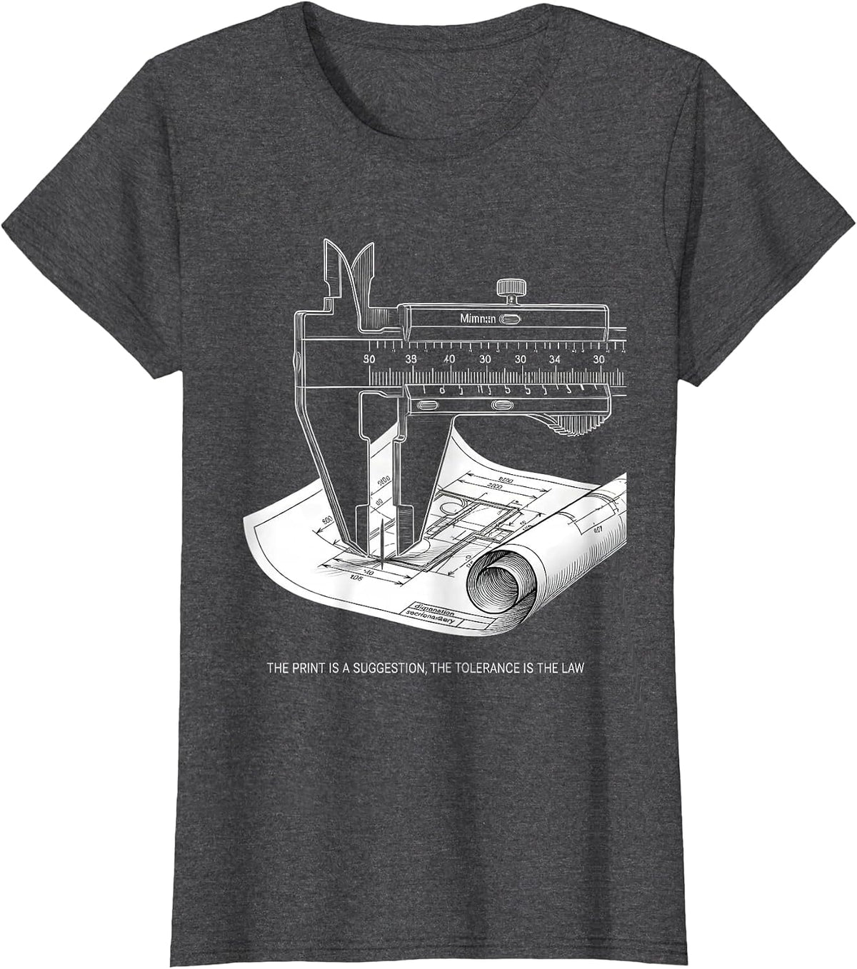 Women's The Print Is A Suggestion, The Tolerance Is The Law T-Shirt - Dark Heather Grey