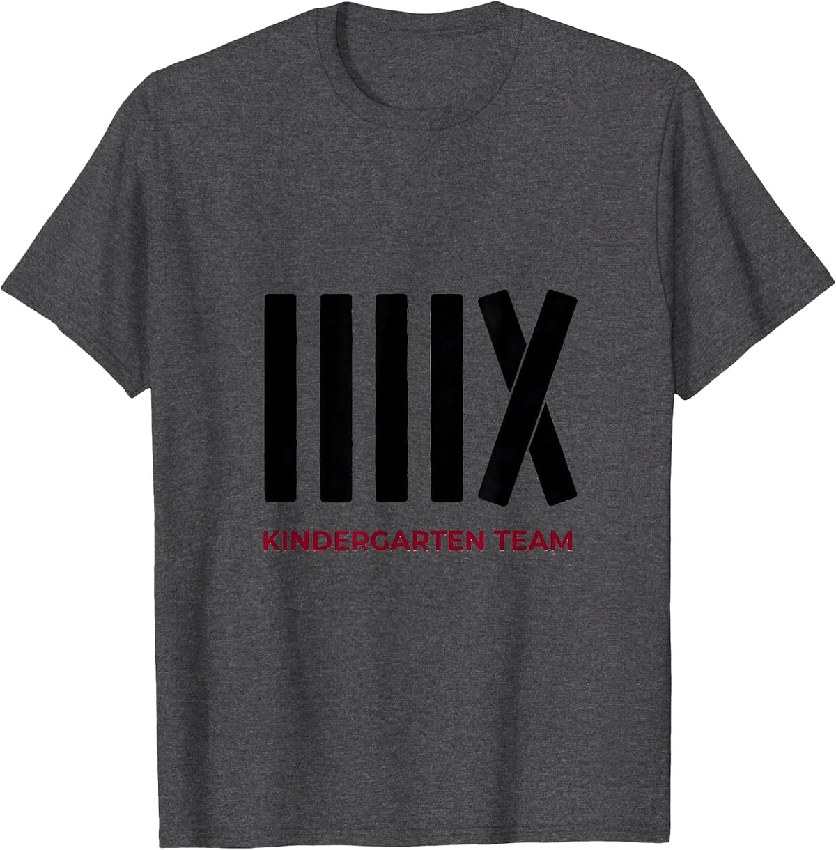 Kindergarten Team Funny Teacher Crew Back To School T-Shirt - Dark Heather Grey